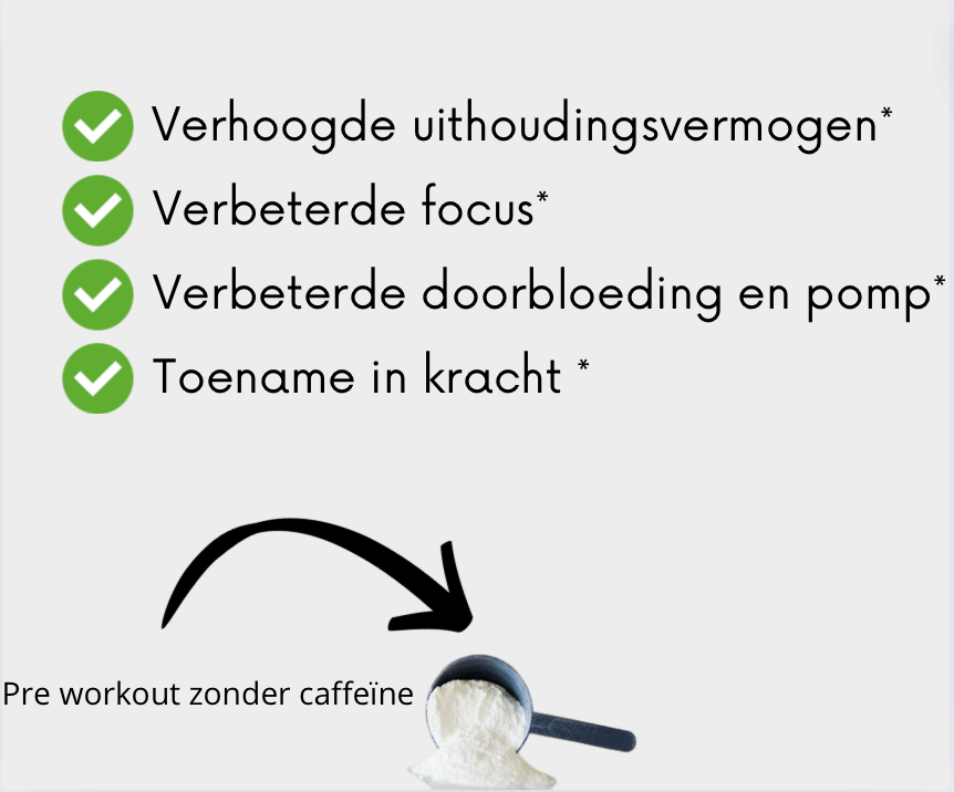 Pre-Workout Level-UP ZONDER Caffeïne - 300 Gram